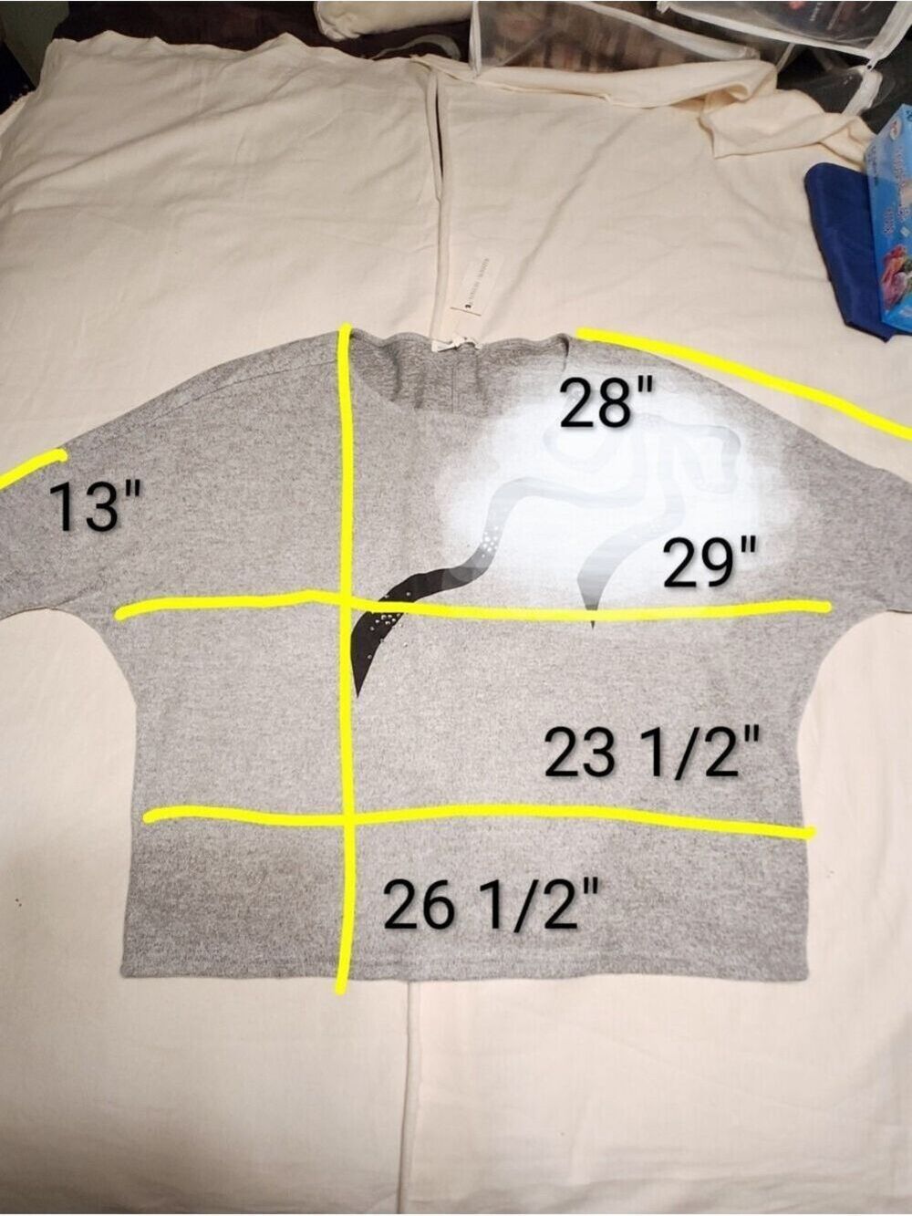 Madison + Hudson Grey Black Bow Sweater Knit Top X-Large - Picture 8 of 8